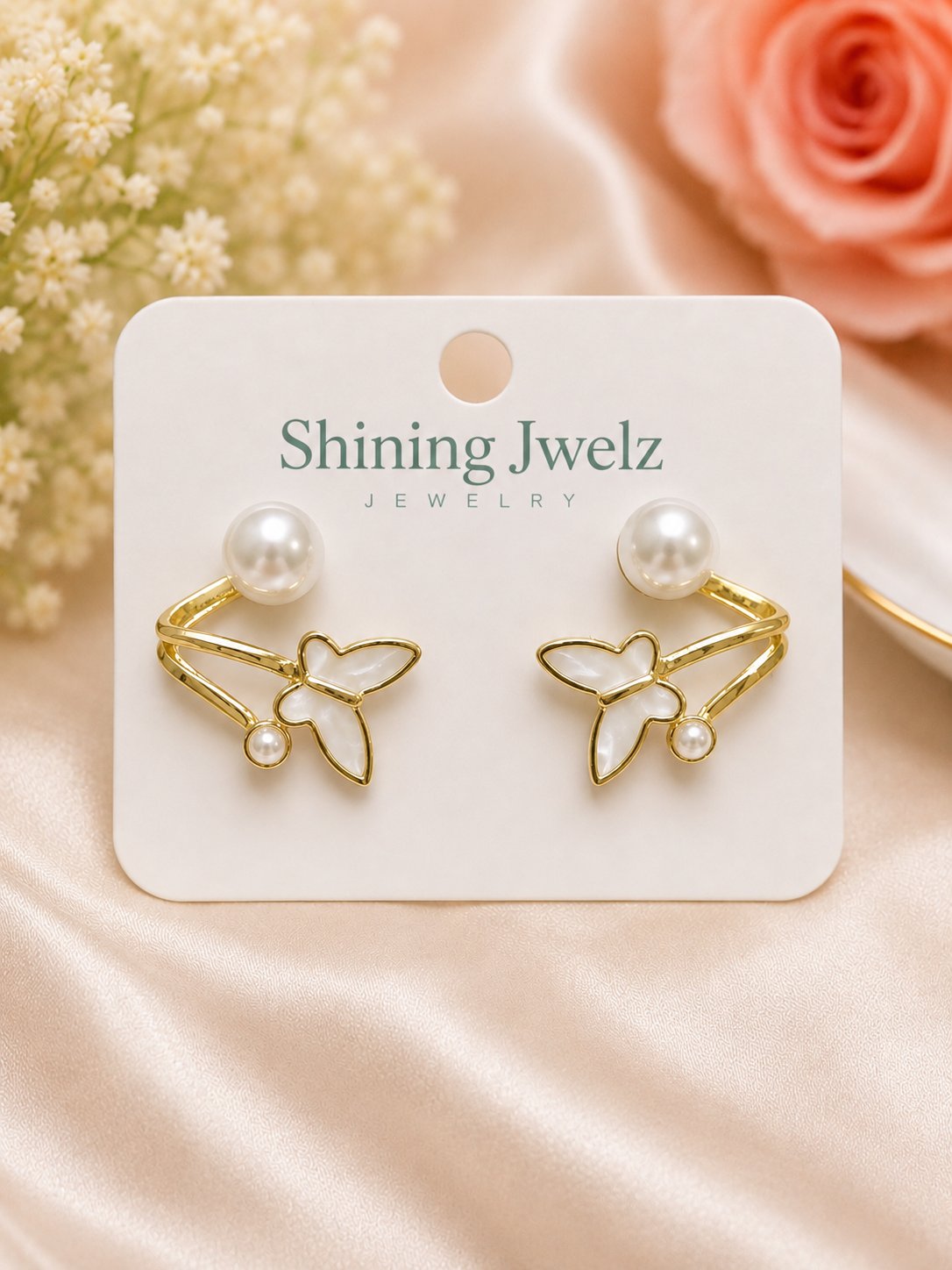 Pearl Butterfly Ear Jackets
