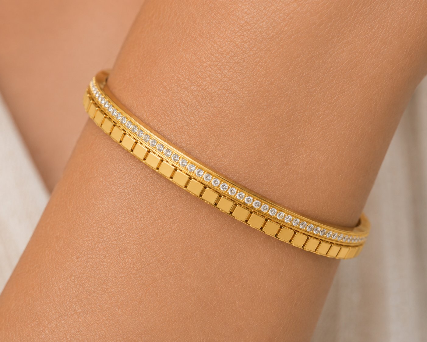 Gold Diamond Studded Baby size Bracelet
