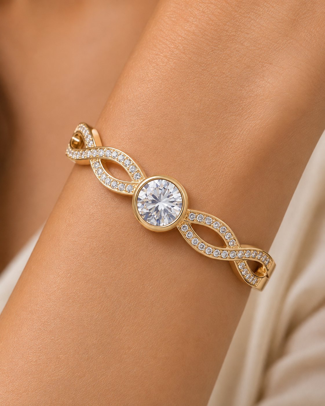 Gold Plated Cubic Zirconia Bracelet