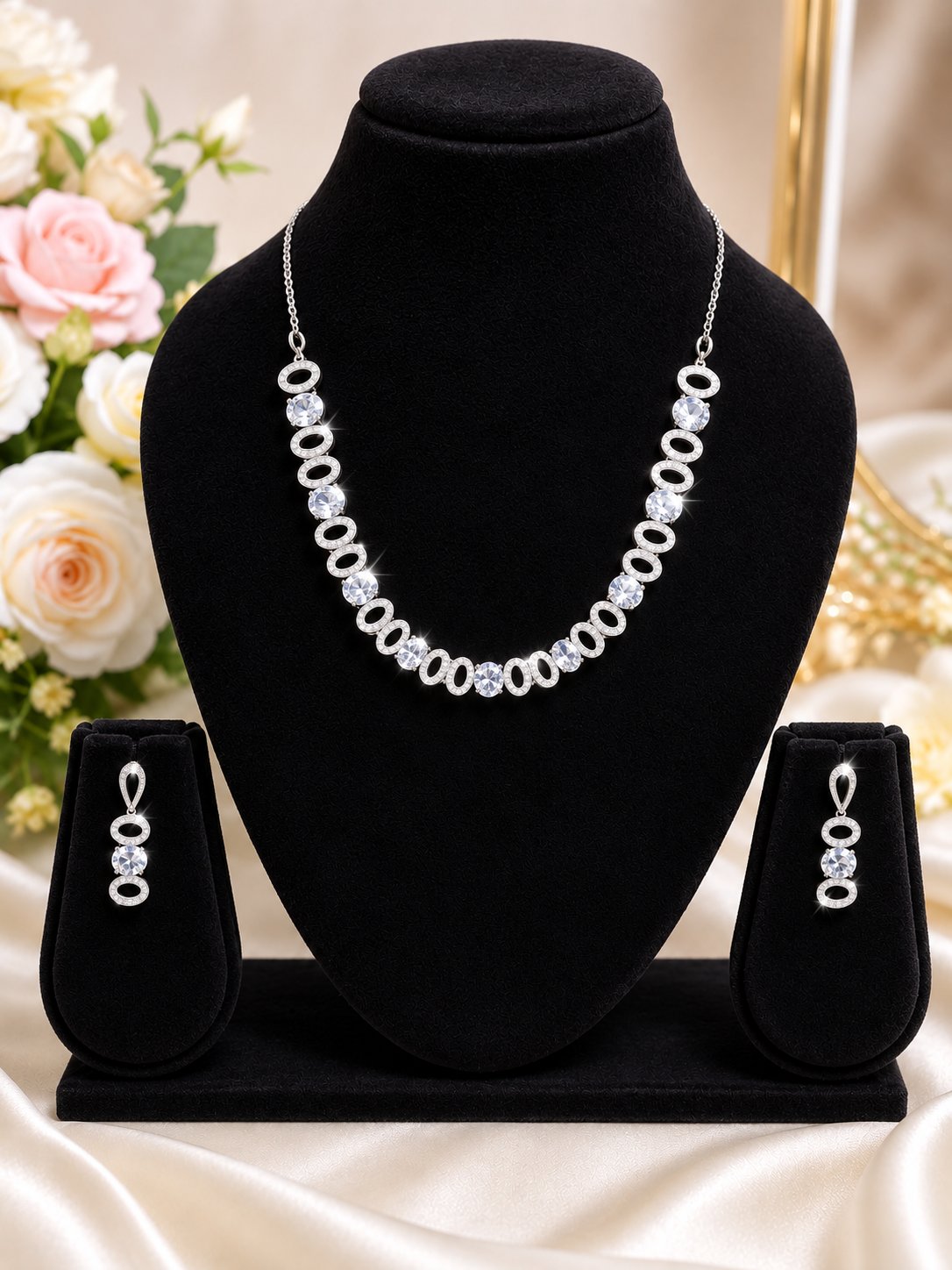 Sparkling Cubic Zirconia Necklace Set