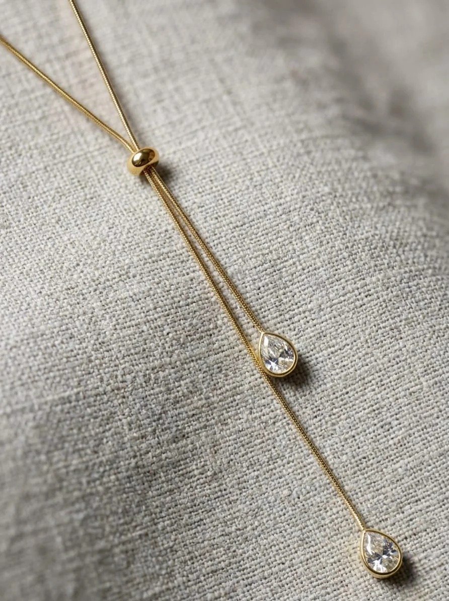 Gold Pear Drop Tie chain