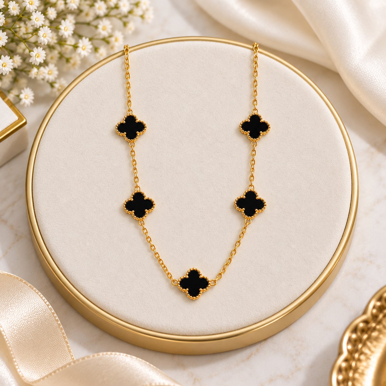 Gold Black Clover Neckchain