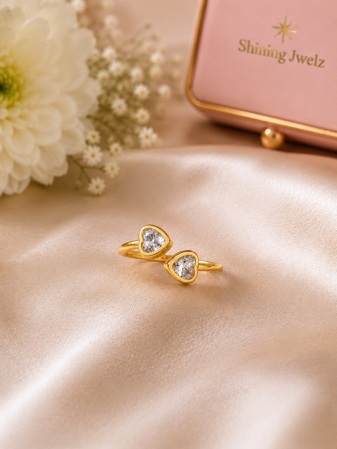 Heart Solitaire Open Ring