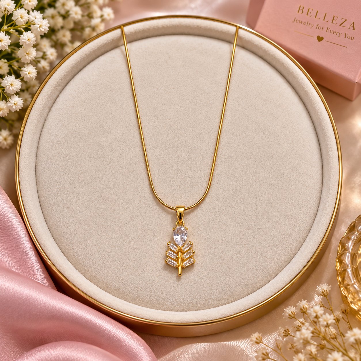 Gold Leaf Pendant Necklace