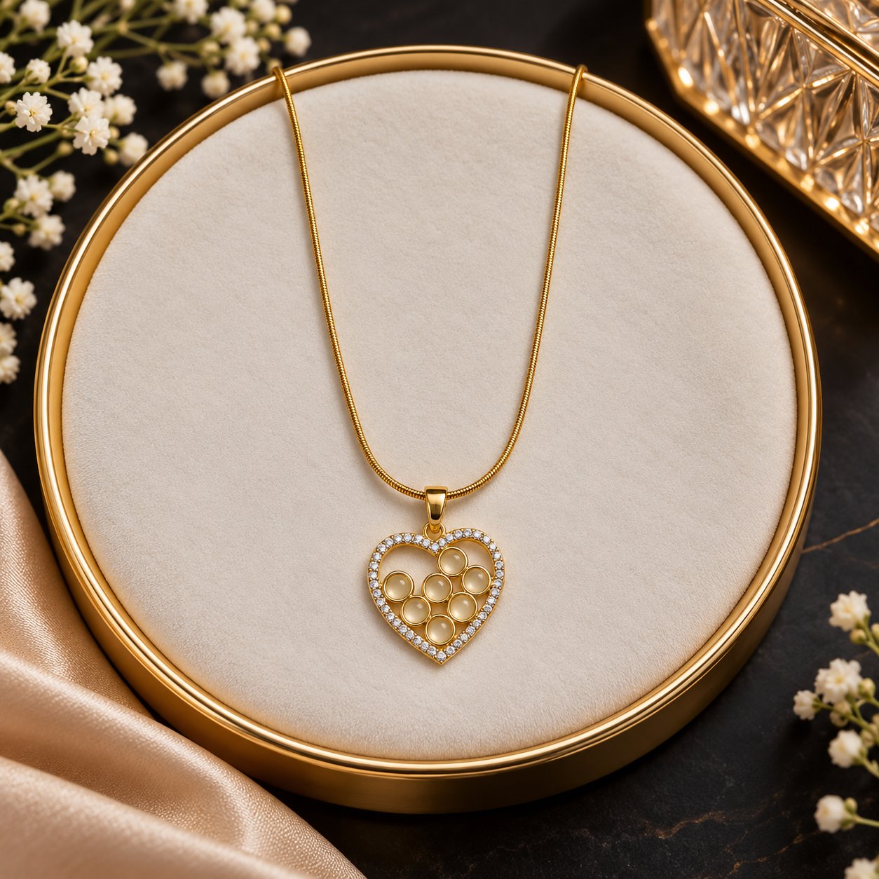 Gold Heart Pendant Necklace