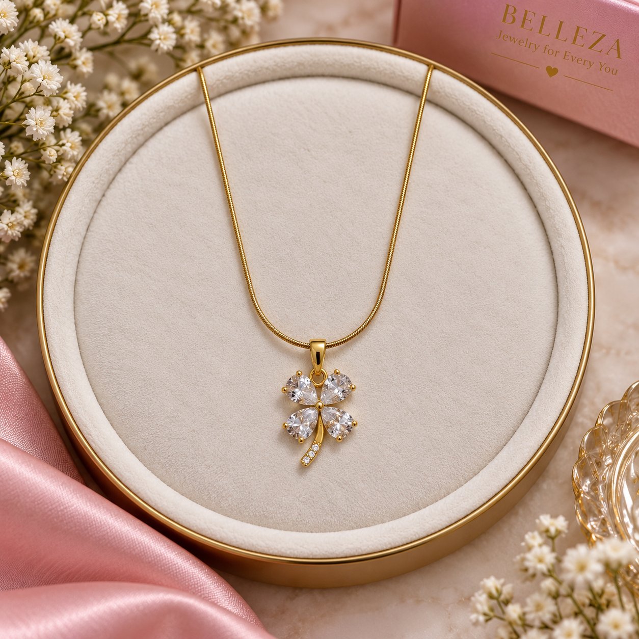Gold Clover Pendant Necklace