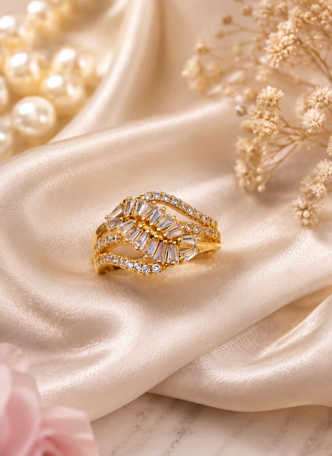 Sparkling Baguette Cut Diamond Ring